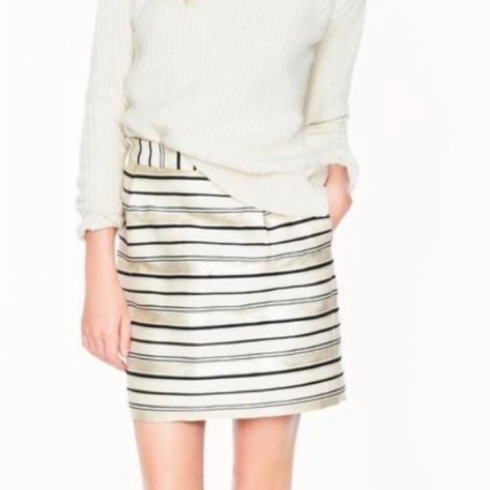 {J.Crew} Metallic Striped Mini Skirt